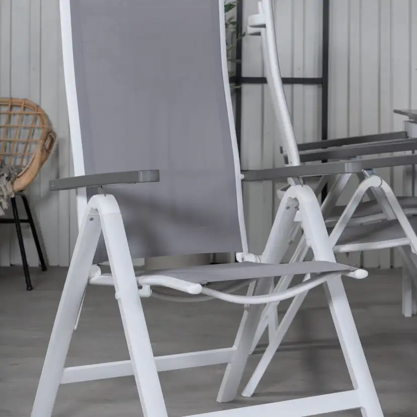 Matgrupp Venture Home Lova 224 Vit med 6 Aleyna Positionsstolar