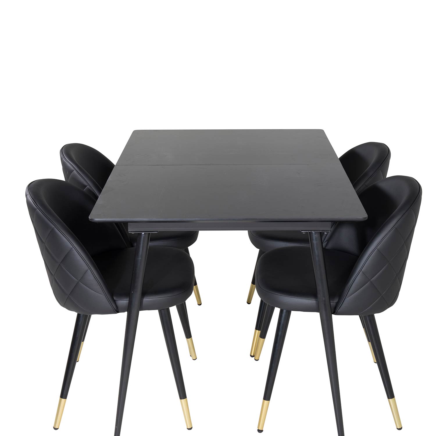 Matgrupp Venture Home Silvia med Iläggsskiva och 4 Valentina Stolar Konstläder