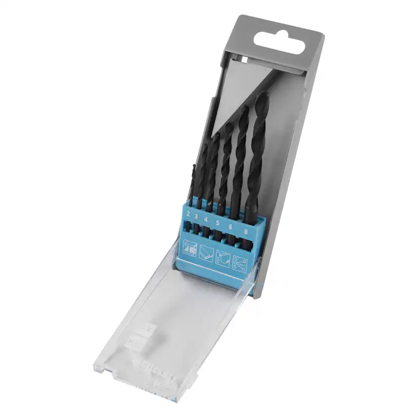 Metallborrset Wolfcraft HSS 2-8mm 6-Delar