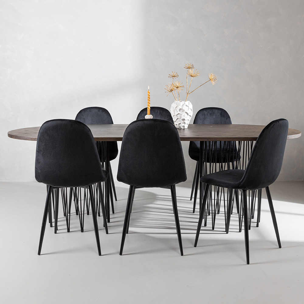 Matgrupp Venture Home Stone med 6 Polar Stolar Sammet
