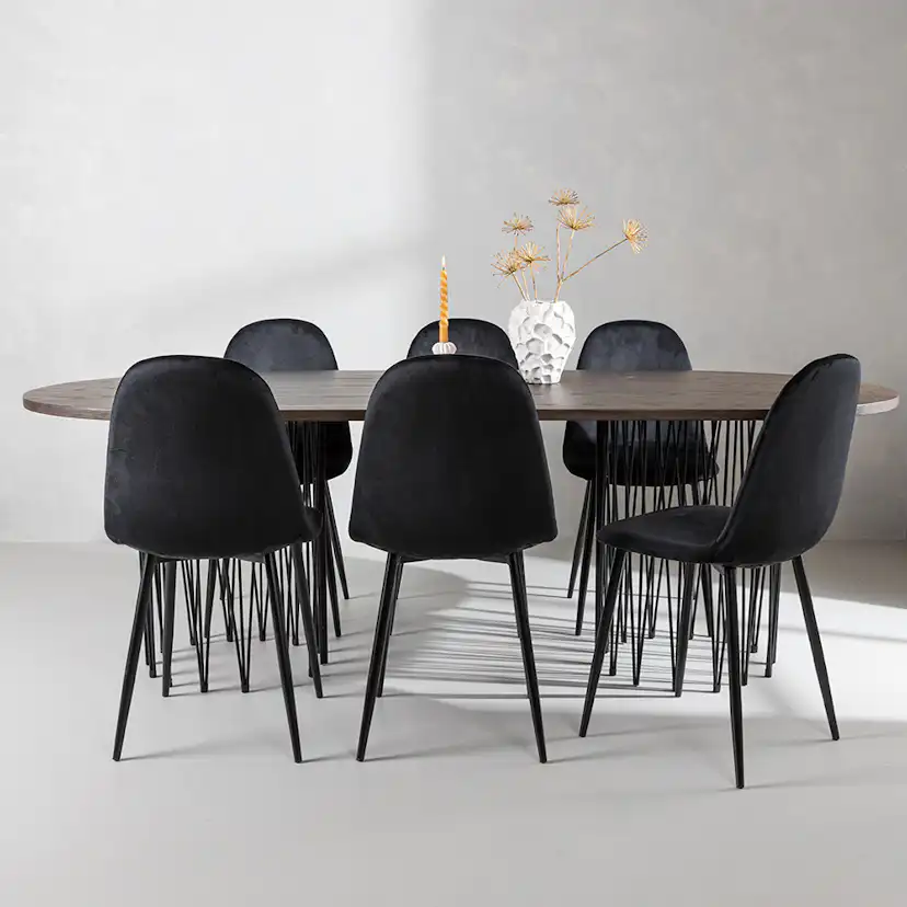 Matgrupp Venture Home Stone med 6 Polar Stolar Sammet