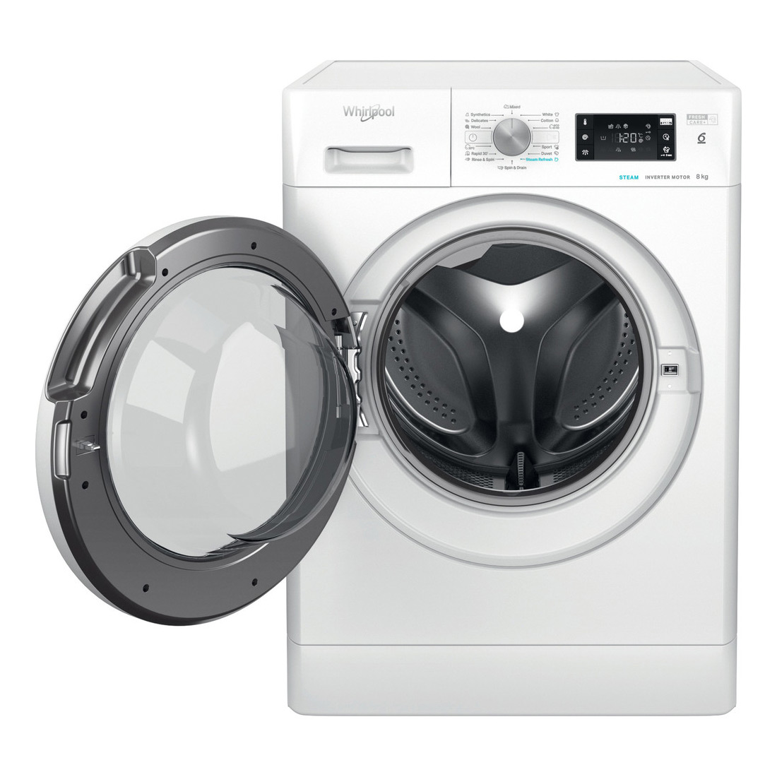 Frontmatad Tvättmaskin Whirlpool FFB 8458 WV EU 8kg Invertermotor FreshCare+