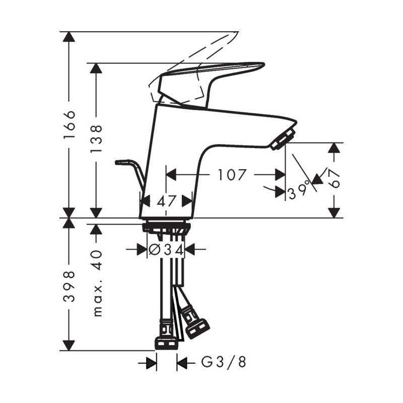 Tvättställsblandare Hansgrohe Logis 70