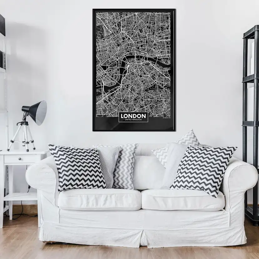 Poster Artgeist Affisch Dark Map of London