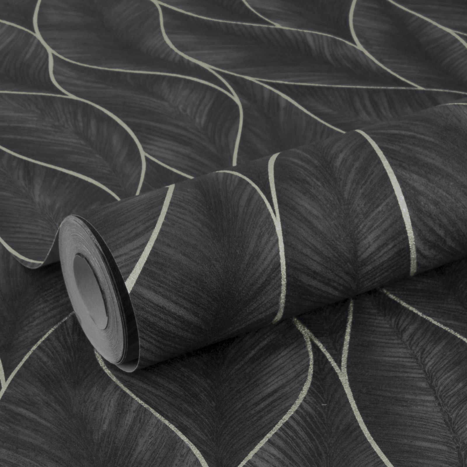 Tapet WOW Subtle Leaves Silver/Blå