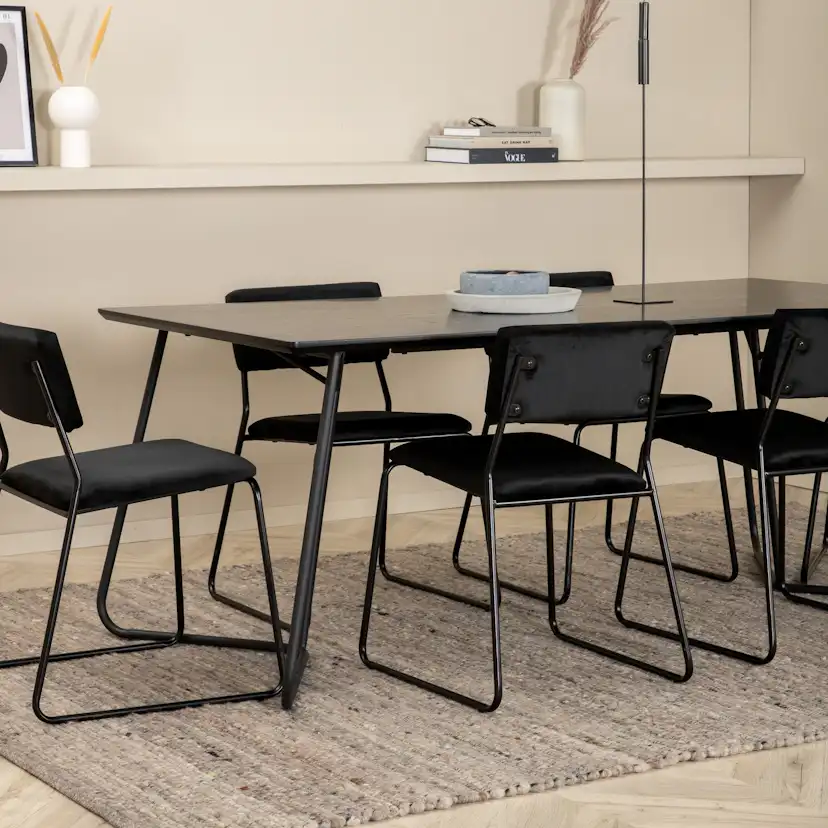 Matgrupp Venture Home Annika med 6 Kungshamn Stolar Sammet