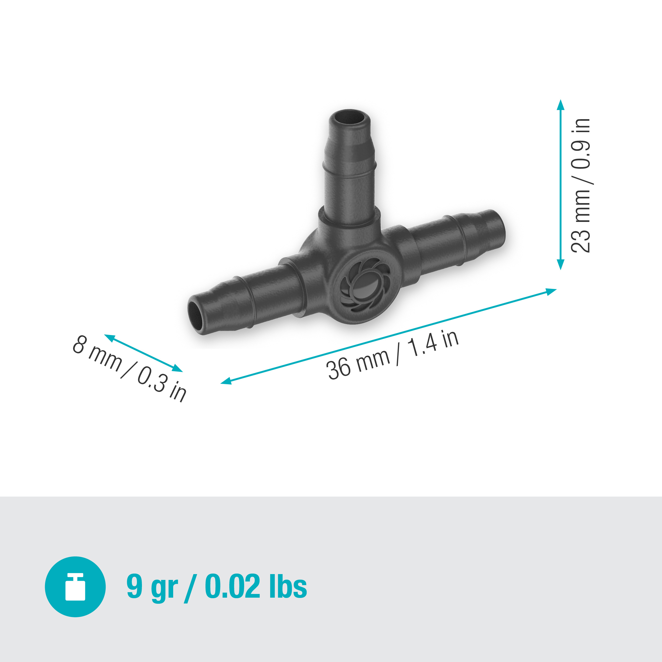 T-koppling Gardena Micro-Drip 4,6 mm (3/16")