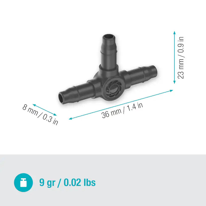 T-koppling Gardena Micro-Drip 4,6 mm (3/16")
