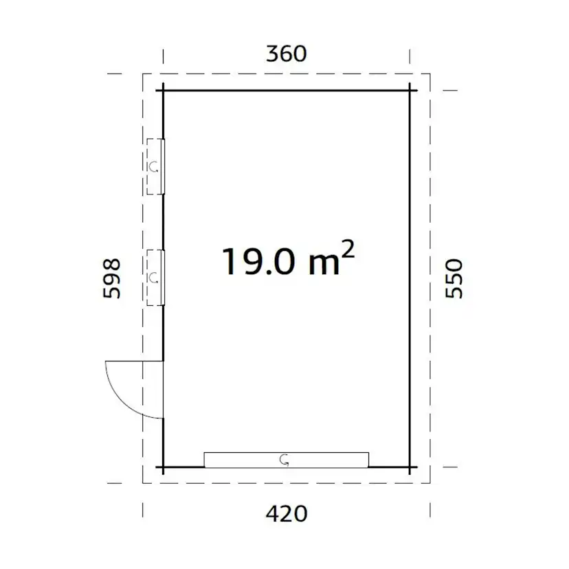 Garage Palmako Rasmus med Garageport 19,8 m2
