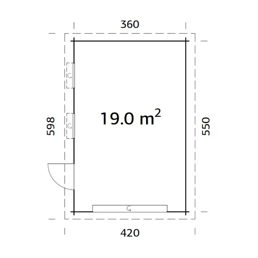 Garage Palmako Rasmus med Garageport 19,8 m2