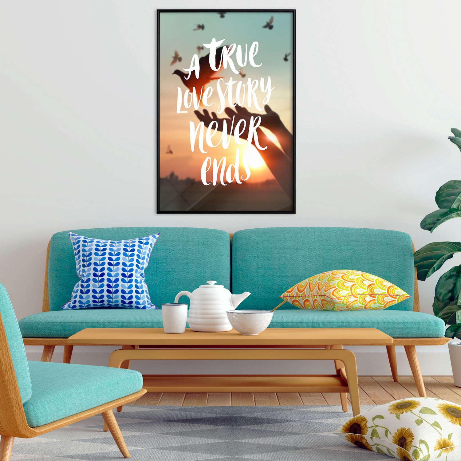 Affisch - A True Love Story Never Ends [Poster] 40x60 Svart ram, 40x60 cm