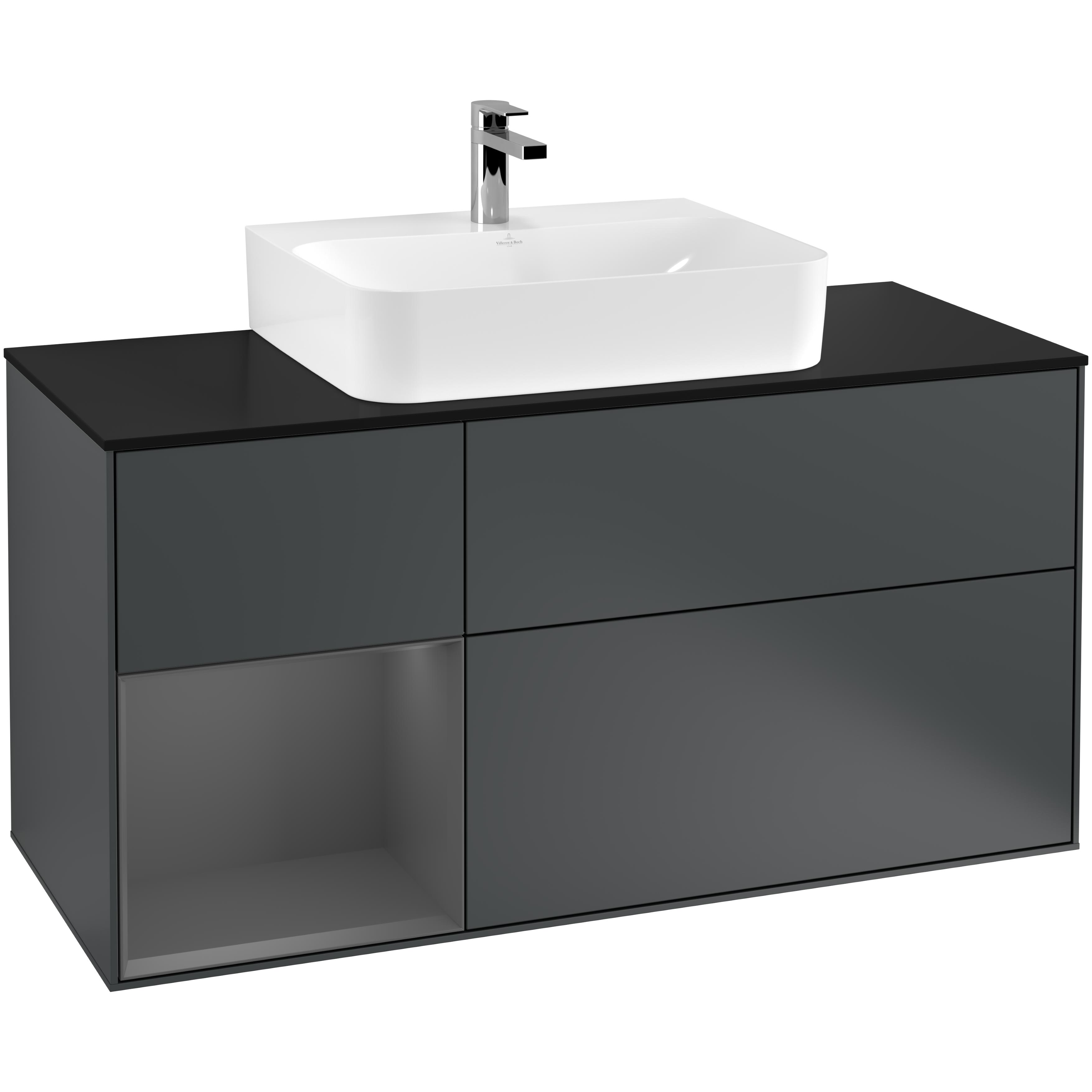 Tvättställsskåp Villeroy & Boch Finion med 3 Lådor Hylla och Bänkskiva för Centrerat Tvättställ