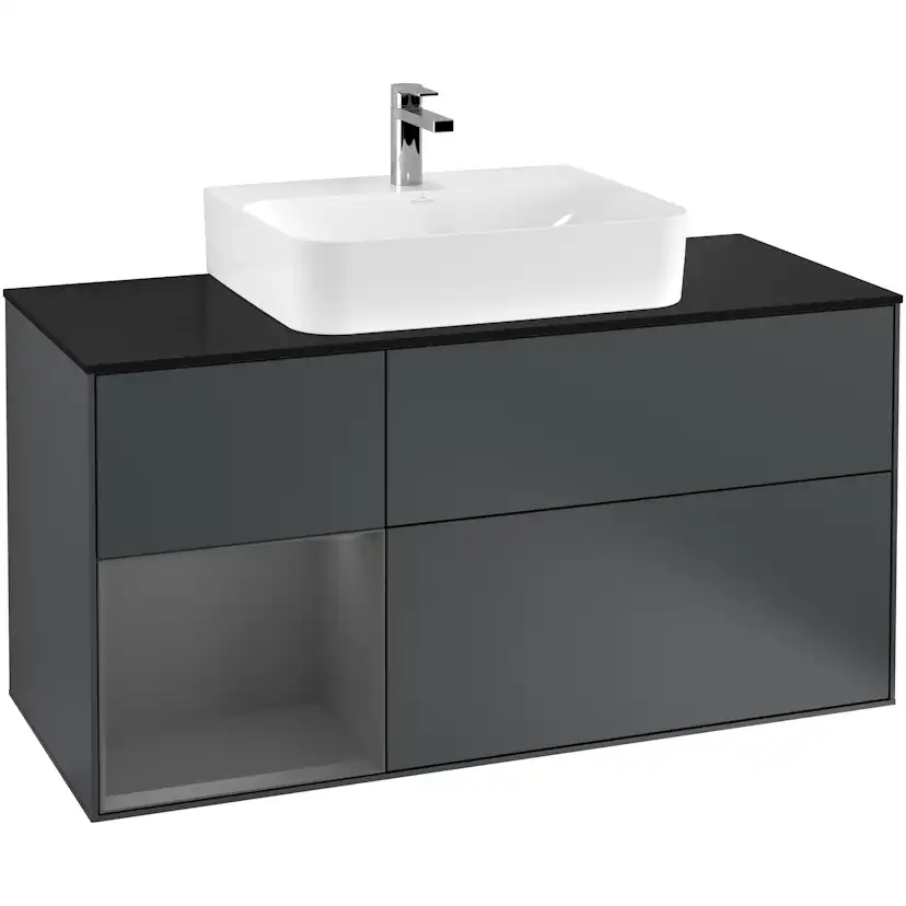 Tvättställsskåp Villeroy & Boch Finion med 3 Lådor Hylla och Bänkskiva för Centrerat Tvättställ