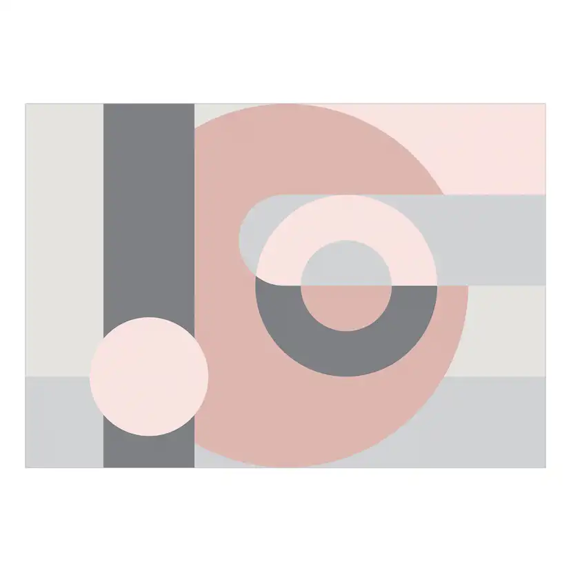 Fototapet Arkiio Självhäftande Geometric Wreath Pink