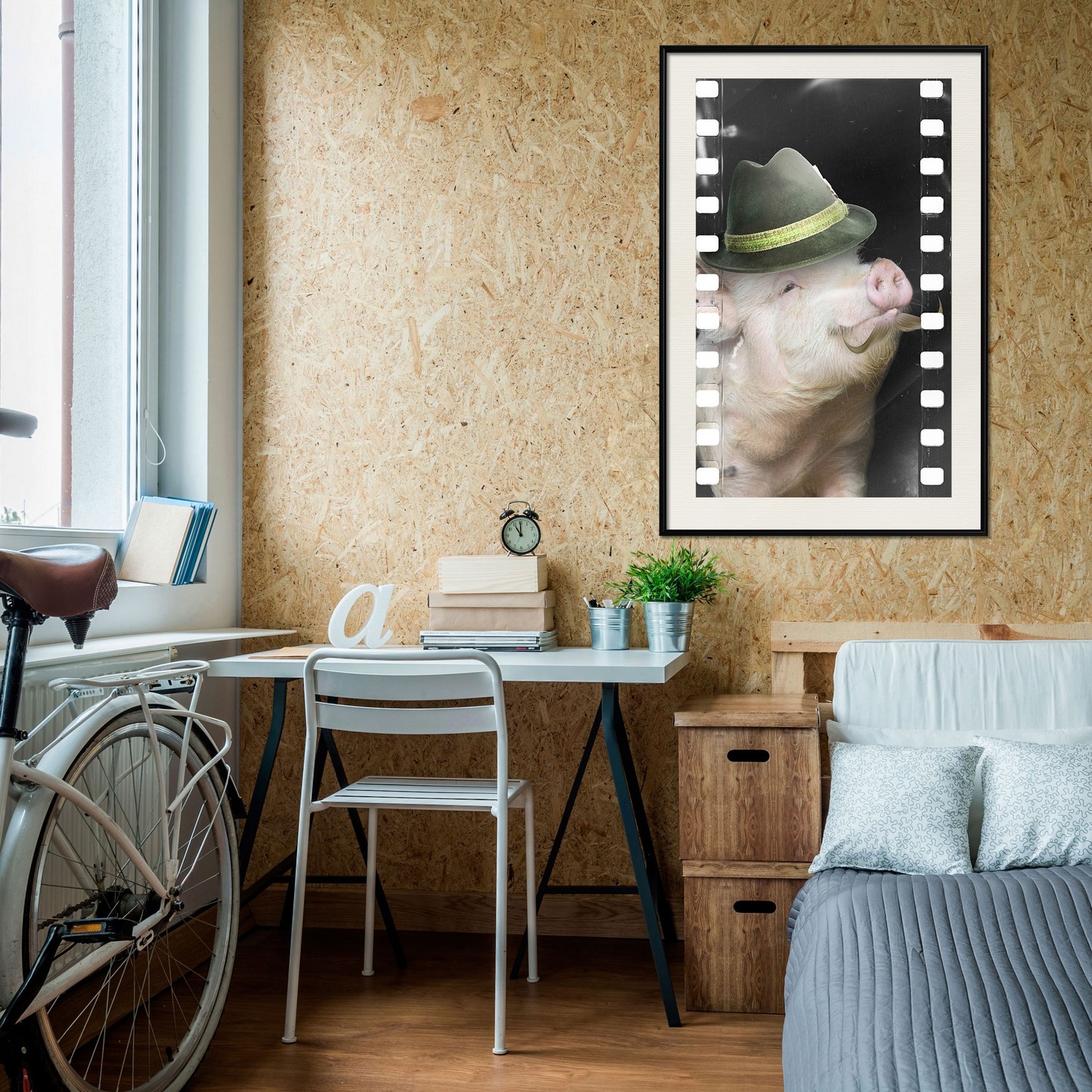 Poster Artgeist Affisch Pig with Mustache