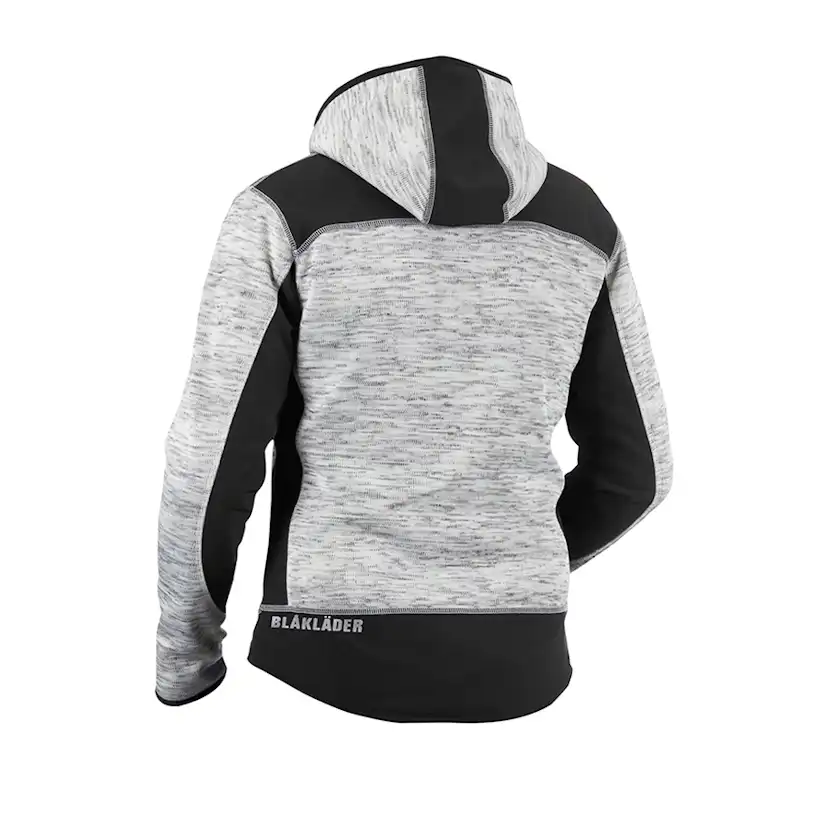 Stickad jacka Gråmelerad/Svart XXL Storlek: 2XL, Gråmelerad