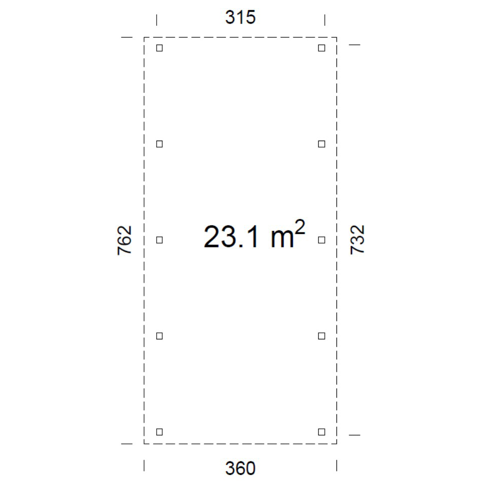 Carport Karl 23,1 m2 Obehandlad