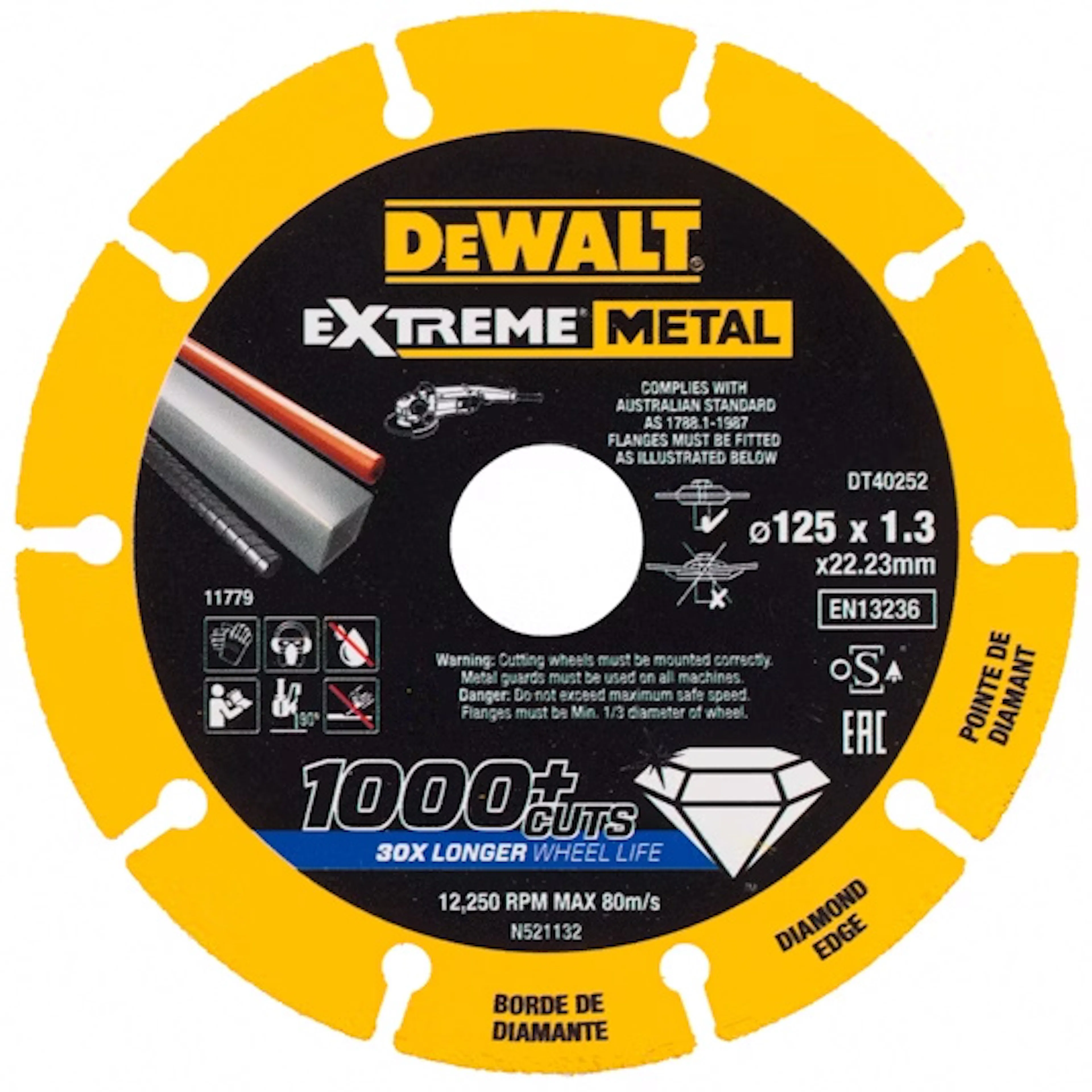 Diamantkapskiva DeWalt DT40252 125X2223X1,3 mm
