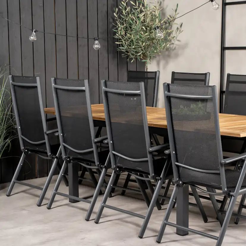 Matgrupp Venture Home Perla 160/240 med 8 Bront Positionsstolar