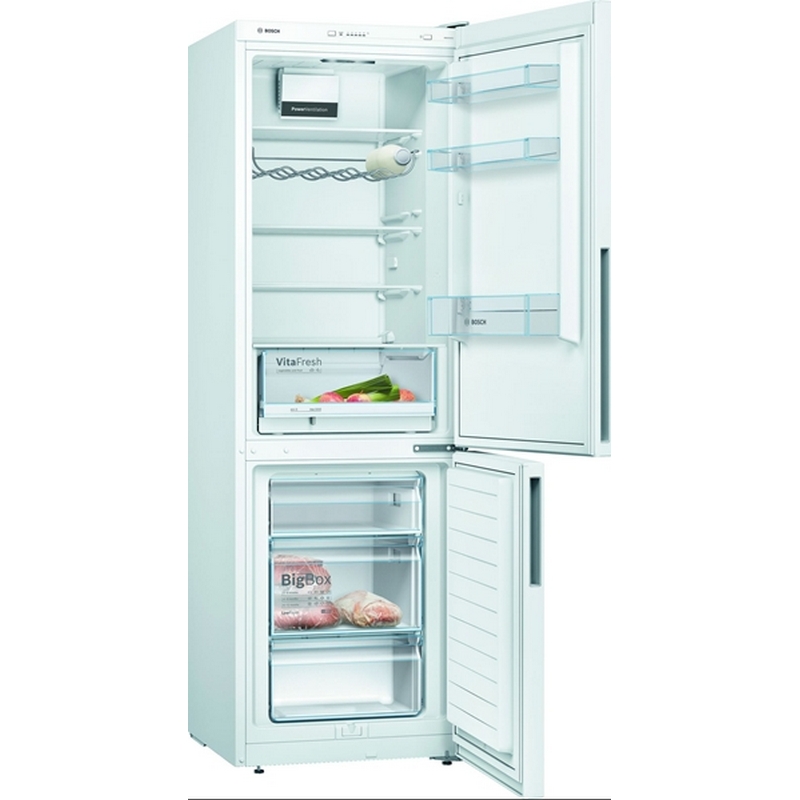 Fristående Kyl/Frys Bosch Serie 4 KGV362WEAS med LowFrost-teknologi och VitaFresh-låda