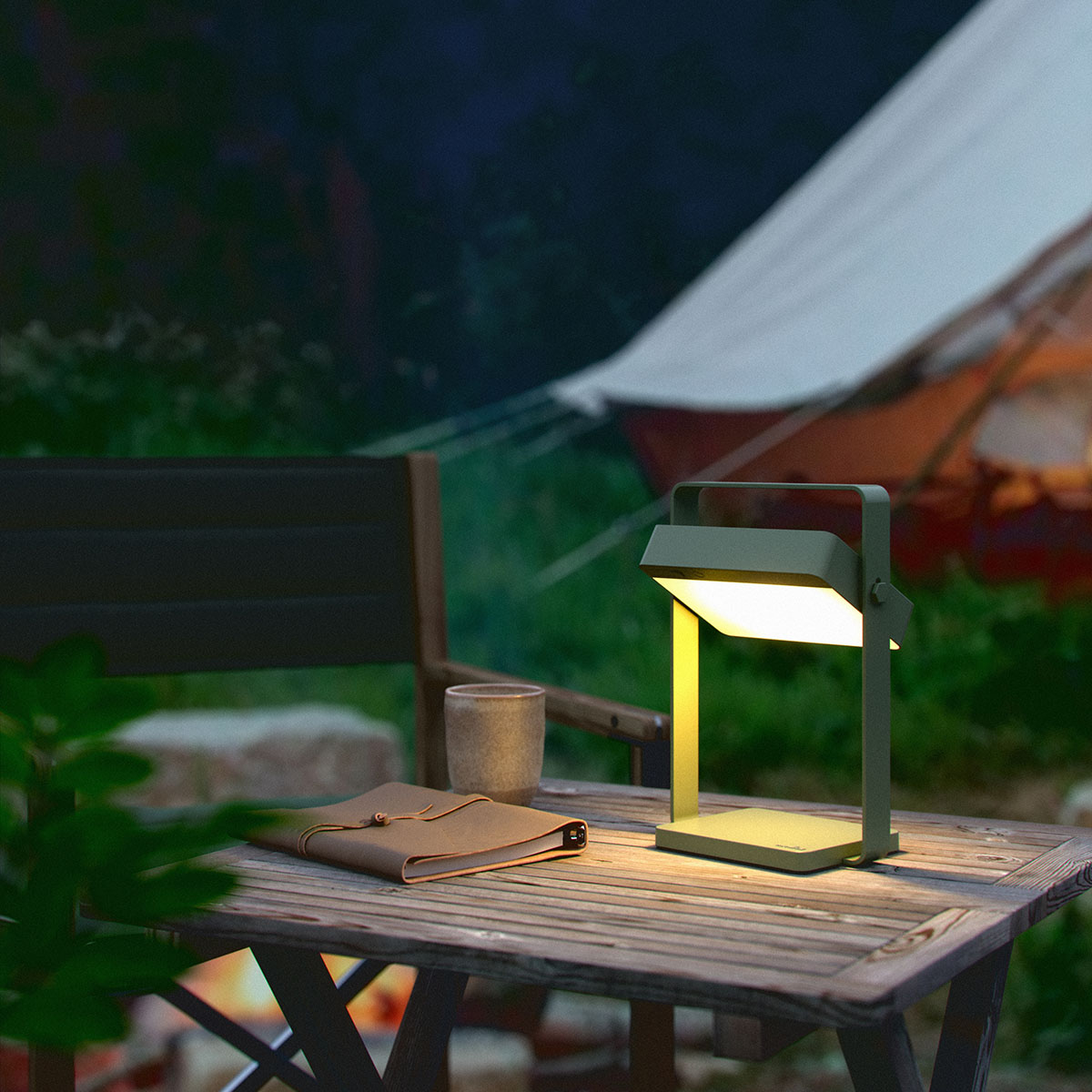 Saulio Solar | Uppladdningsbar Lampa | Olivgrön Grön