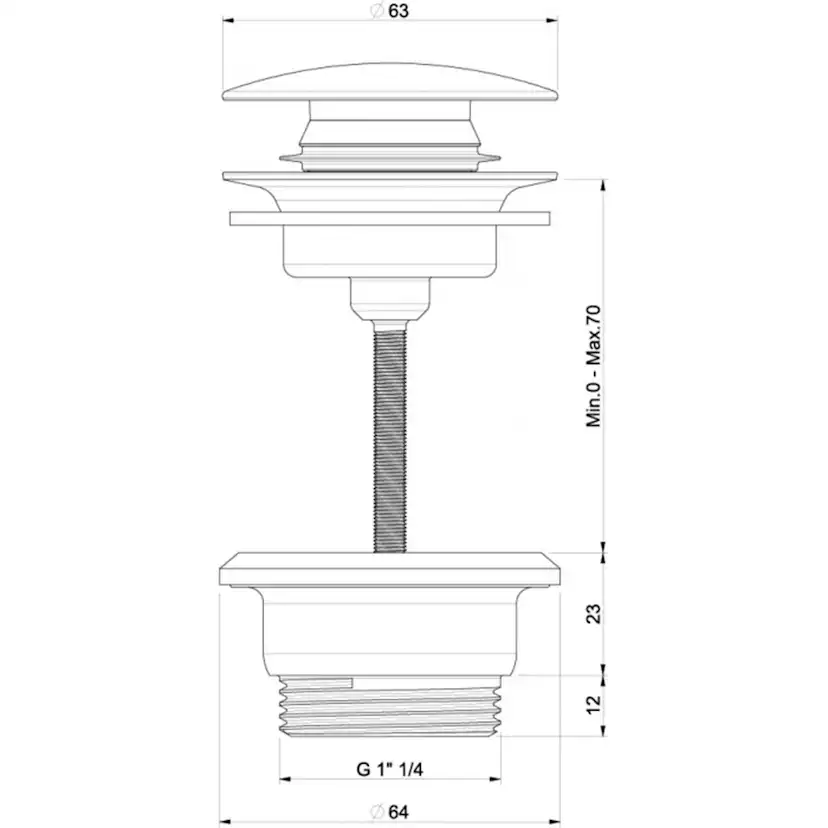 Bottenventil Strand Stainless POP-24 Pop-up
