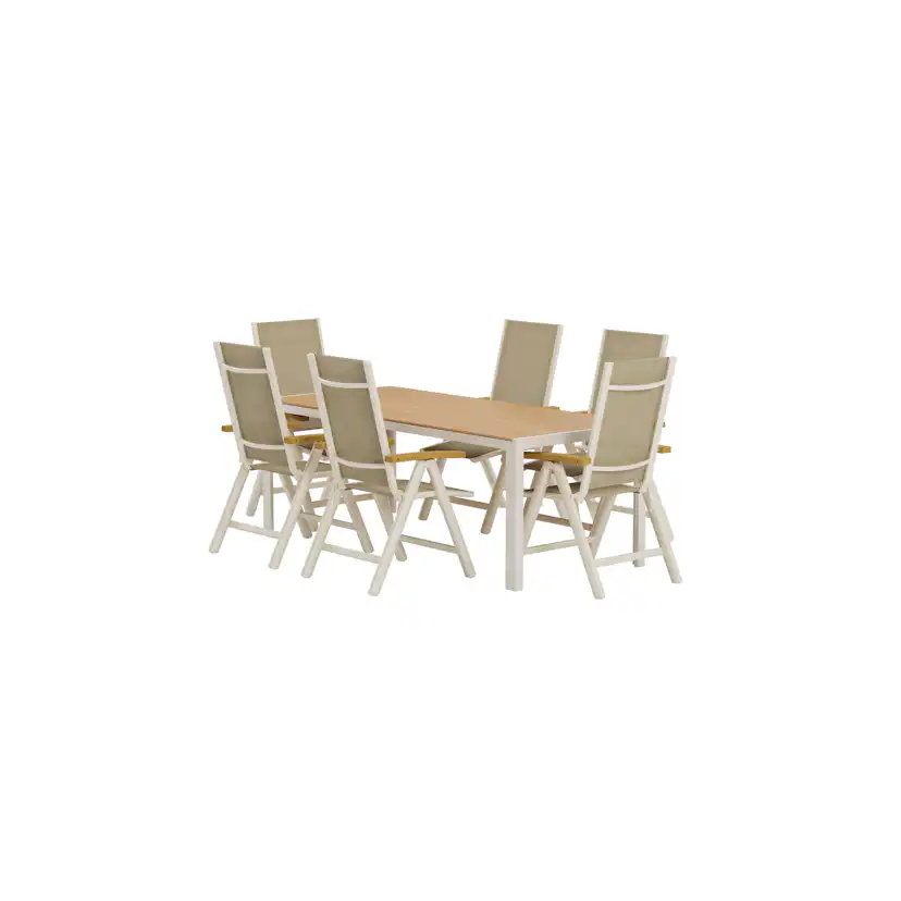 Matgrupp Utomhus Venture Home Break 90x205 cm med 6 st Panama Trädgårdsstolar