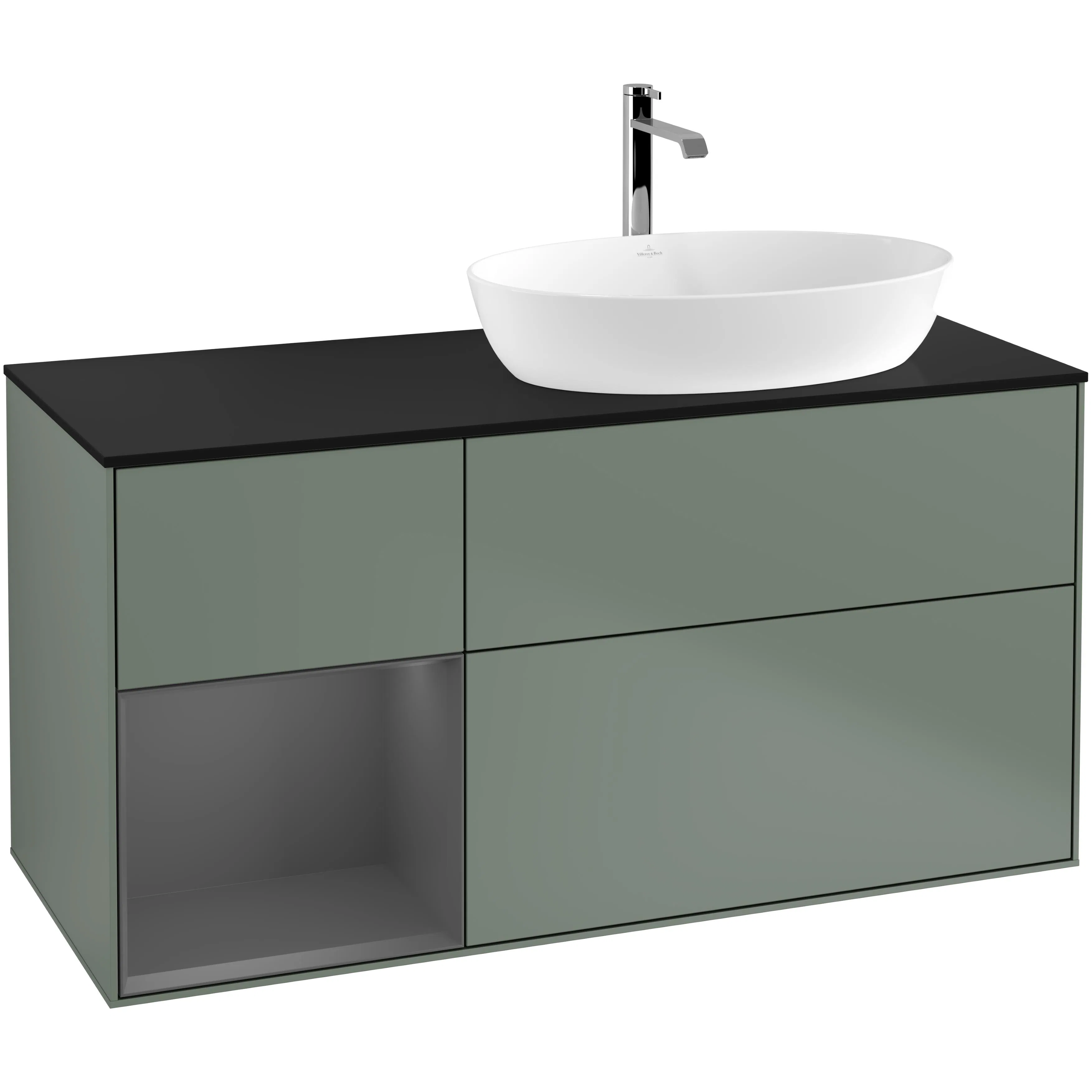 Tvättställsskåp Villeroy & Boch Finion med 3 Lådor Hylla och Bänkskiva för Ocentrerat Tvättställ från Artis & Collaro