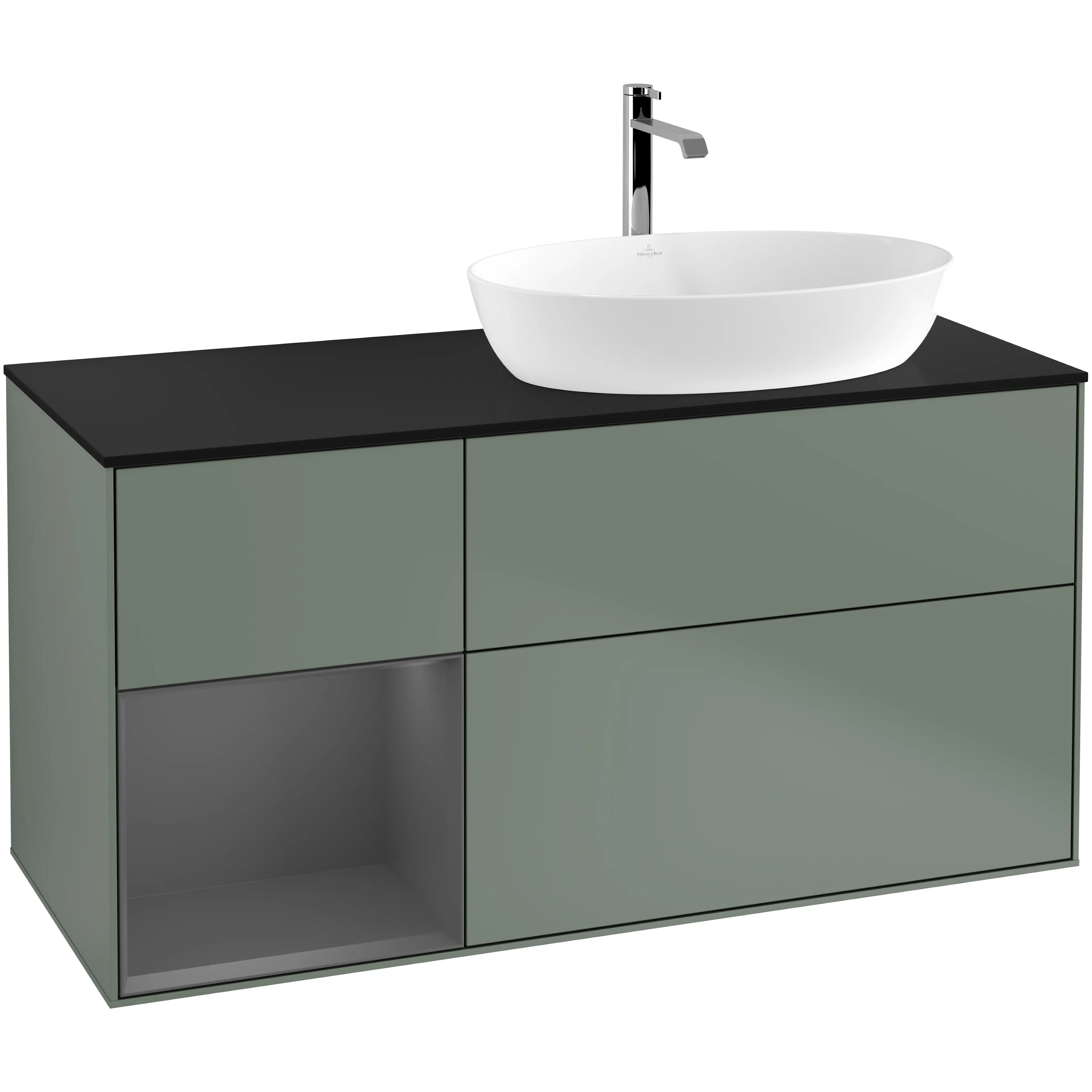 Tvättställsskåp Villeroy & Boch Finion med 3 Lådor Hylla och Bänkskiva för Ocentrerat Tvättställ från Artis & Collaro