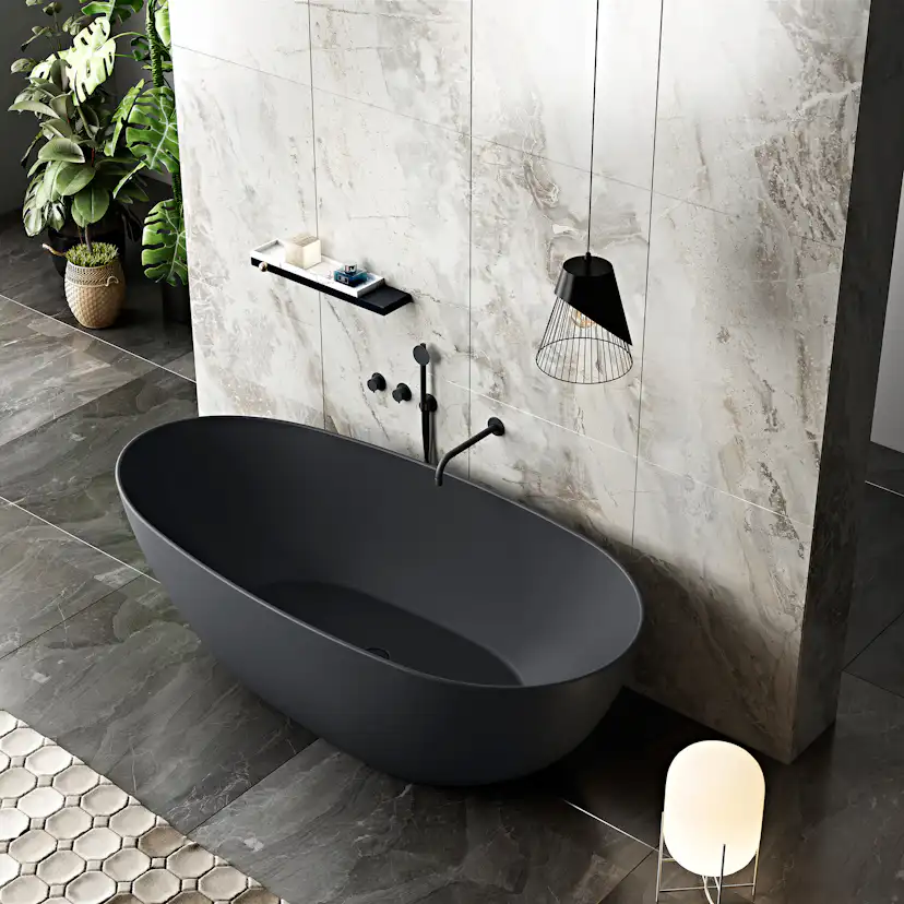 Badkar Bathlife Klok Svart