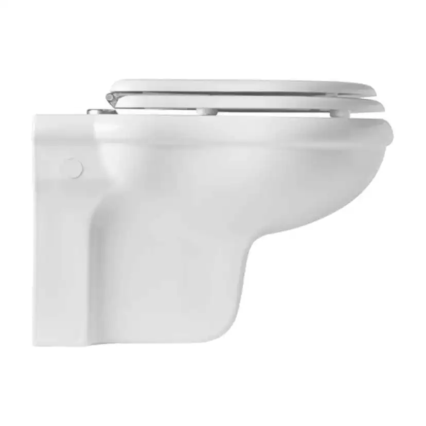 Vägghängd Toalettstol Contea Retro m/Sits, vit Färg Toalettlock: Vit