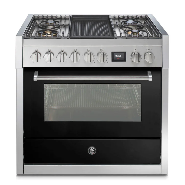 Gasolspis Steel Genesi Combi-Steam 90 cm Svart med BBQ-funktion