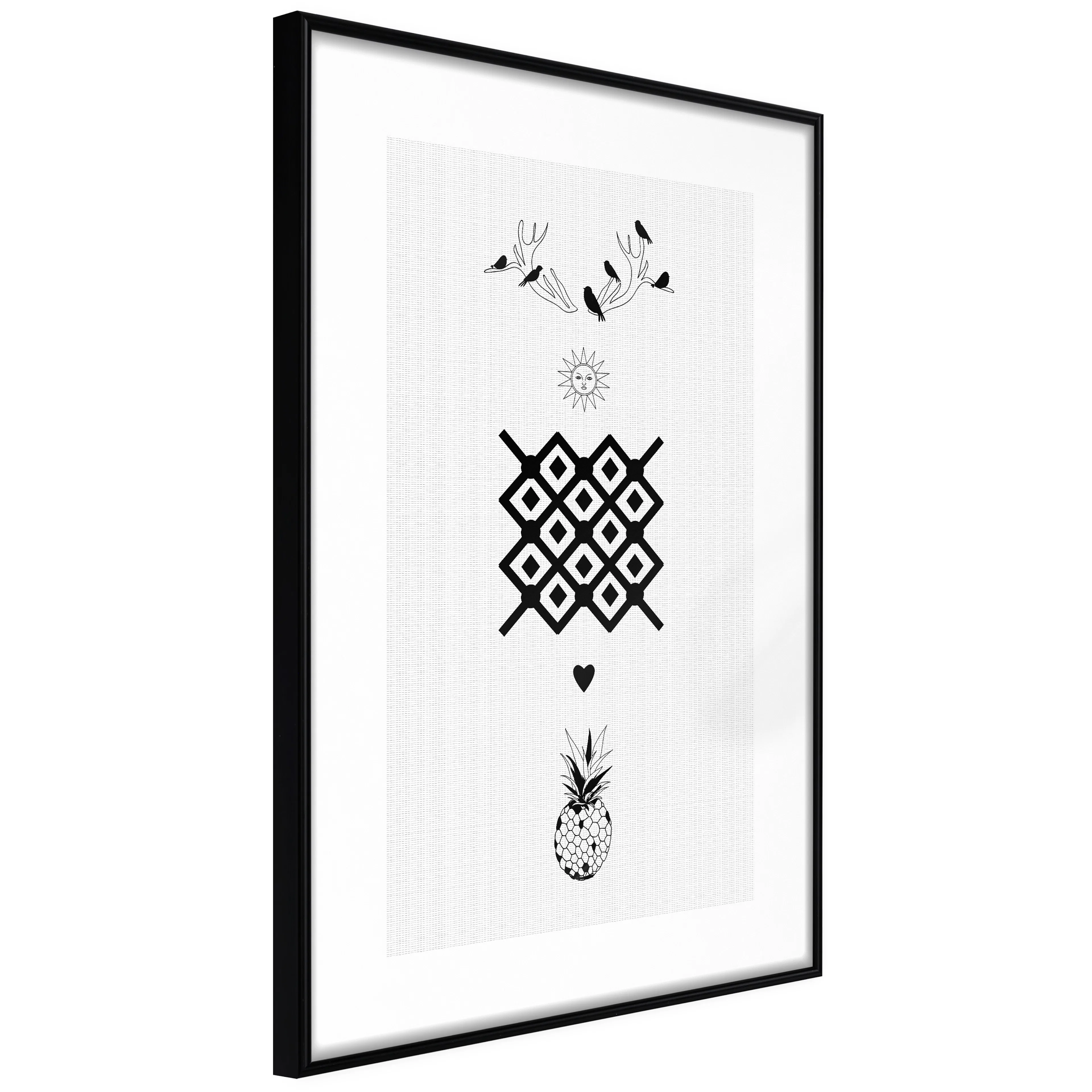 Affisch - Happiness [Poster] 20x30 Svart ram, 20x30 cm