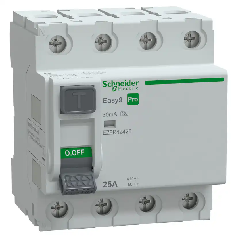 Jordfelsbrytare Schneider Electric Easy9 4-polig 25–63 A typ A