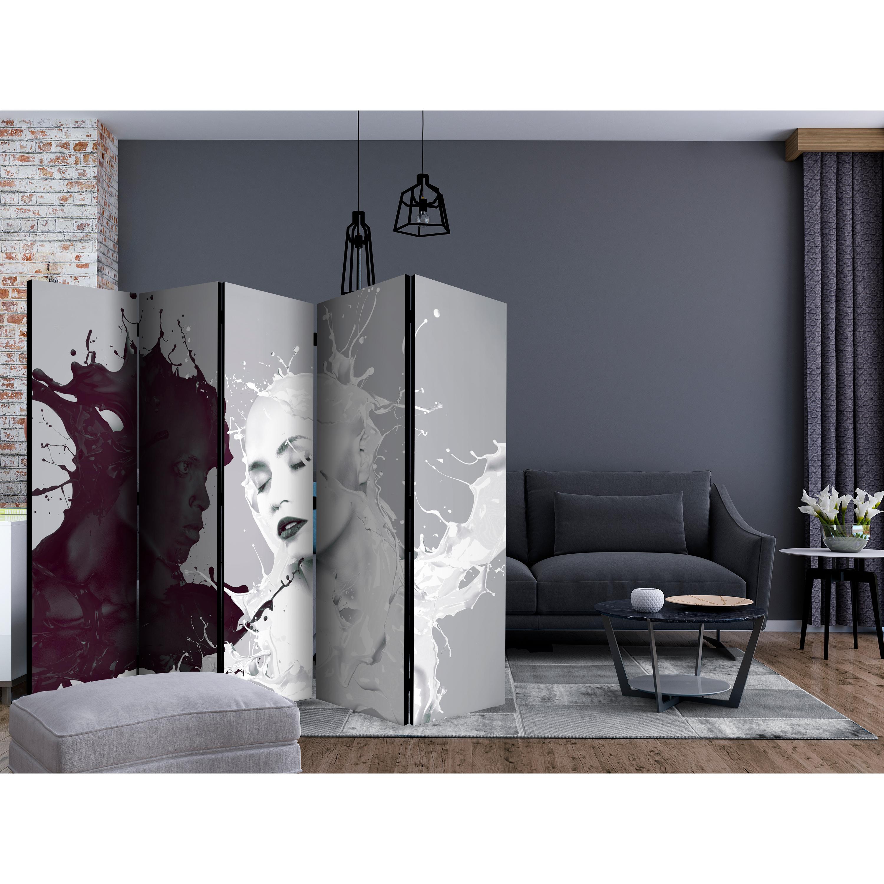 Rumsavdelare Skärmvägg Arkiio Dissonance II Svart/Vit 225x172 cm