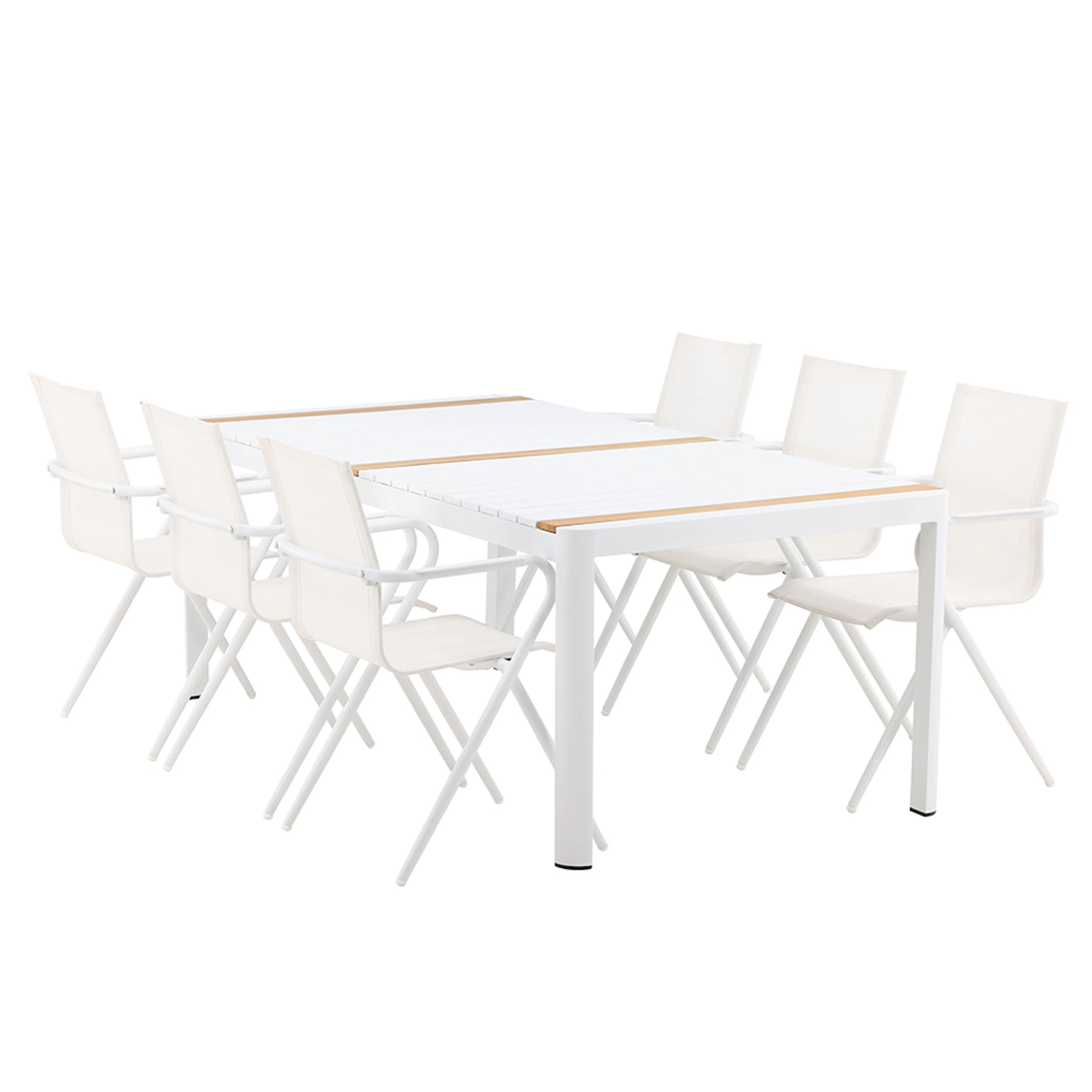 Matgrupp Utomhus Venture Home Togo 200x100 cm med 6 Alina Trädgårdsstolar