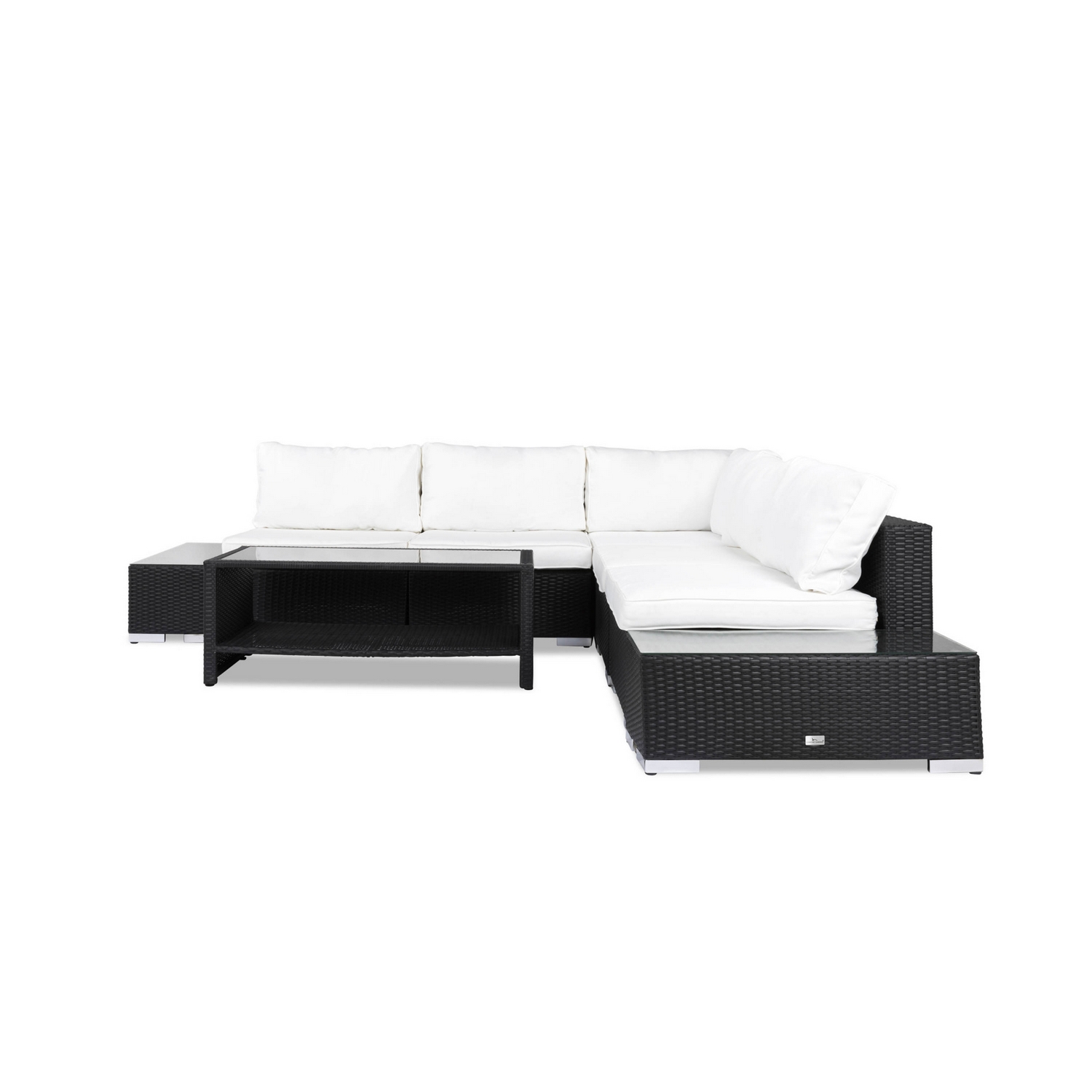 Loungegrupp Comfort Garden Bahamas 5-sits Hörn med 2 Avslut och Bord med Hylla