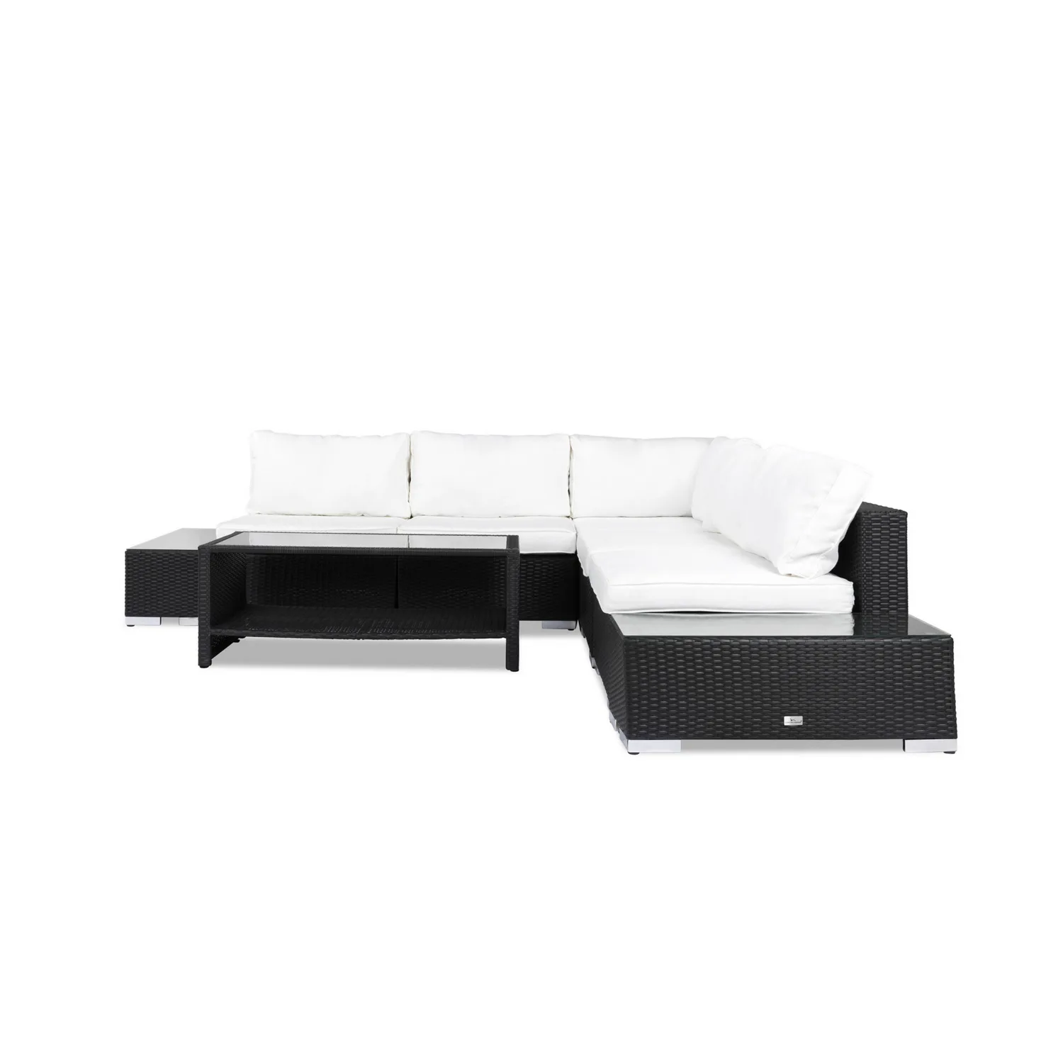 Loungegrupp Comfort Garden Bahamas 5-sits Hörn med 2 Avslut och Bord med Hylla