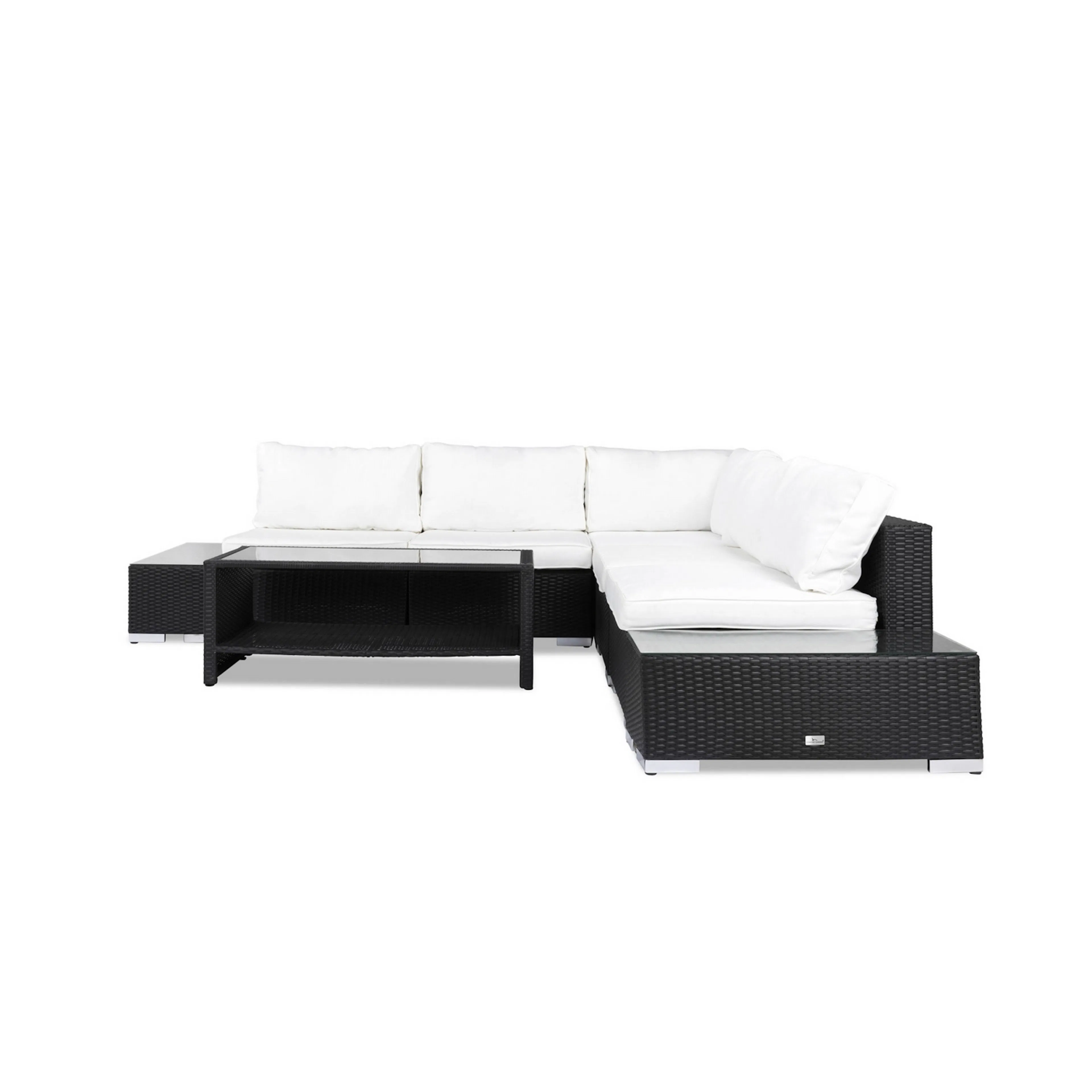Loungegrupp Comfort Garden Bahamas 5-sits Hörn med 2 Avslut och Bord med Hylla