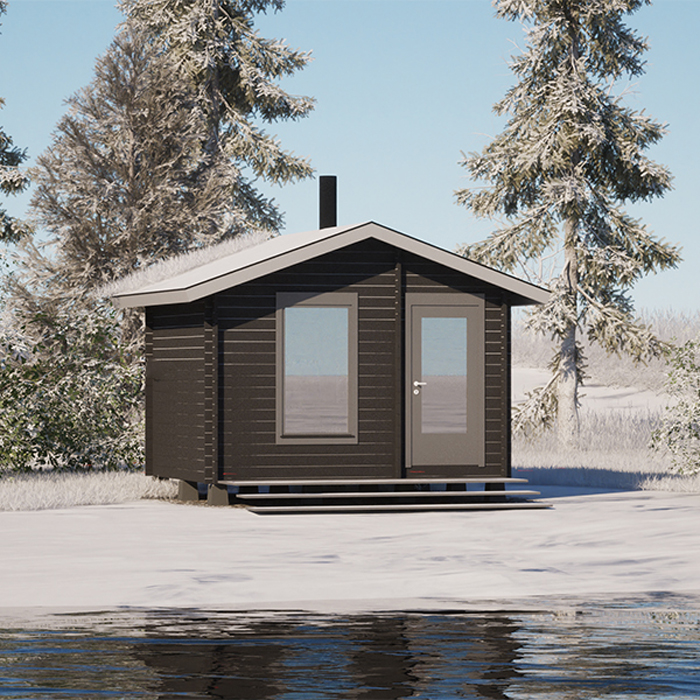 Trädgårdsbastu LP Garden Pallas 11m² Sadeltak