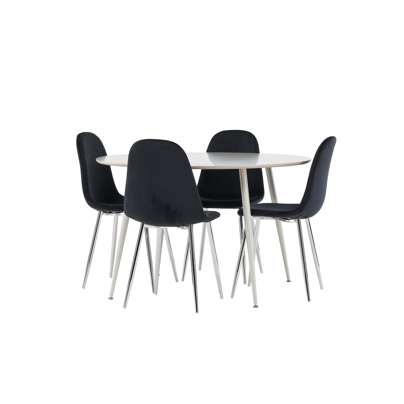 Plaza Dining Table with Polar Dining Chair Färg: Beige/Svart, Ben: Stål