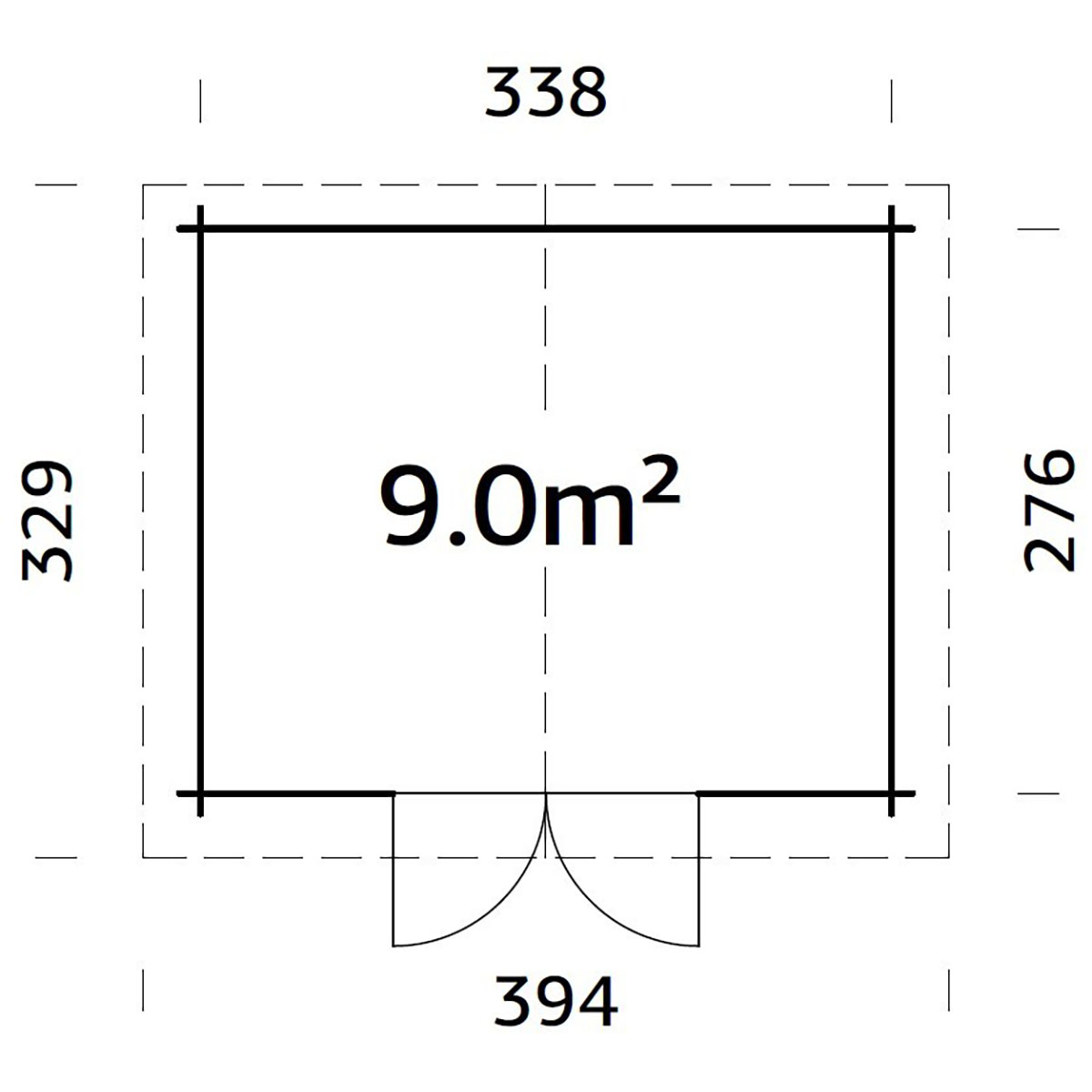 Stuga Palmako Alice 9,3 m2 (inv. 9,0 m2)