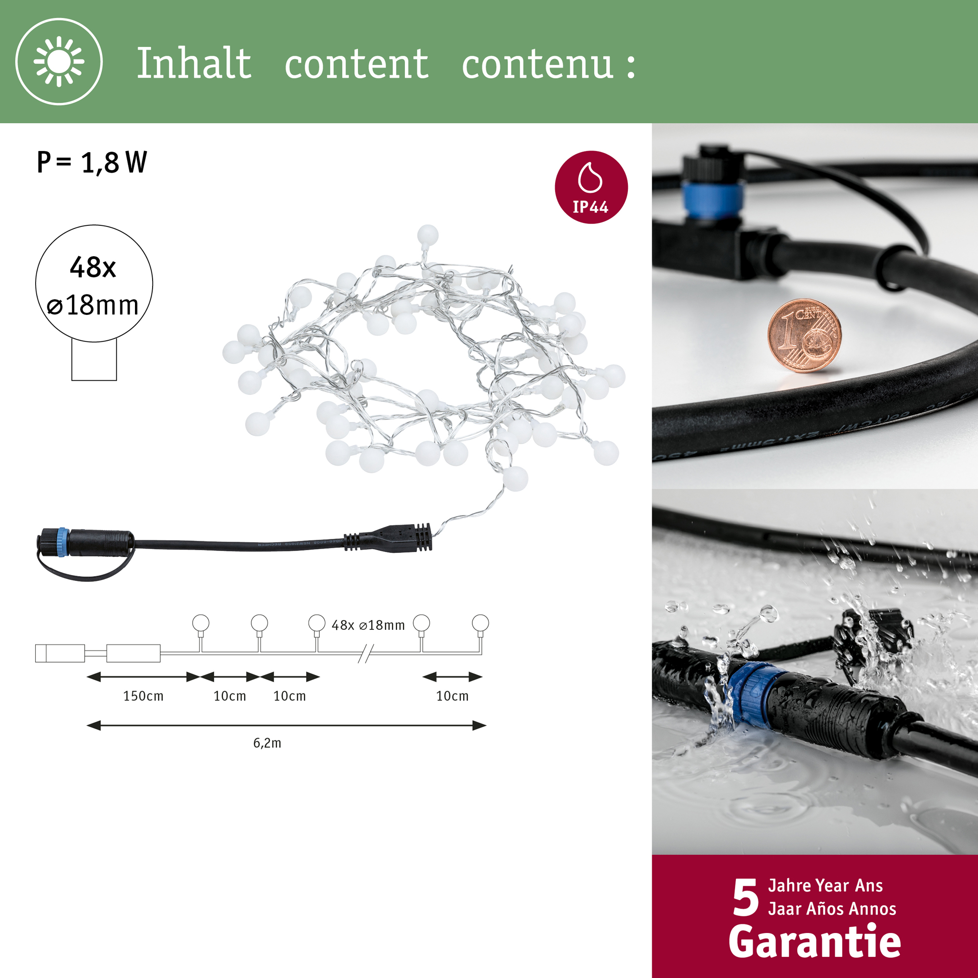 Ljusslinga LED Paulmann Fairy Lights Plug & Shine IP44 24V