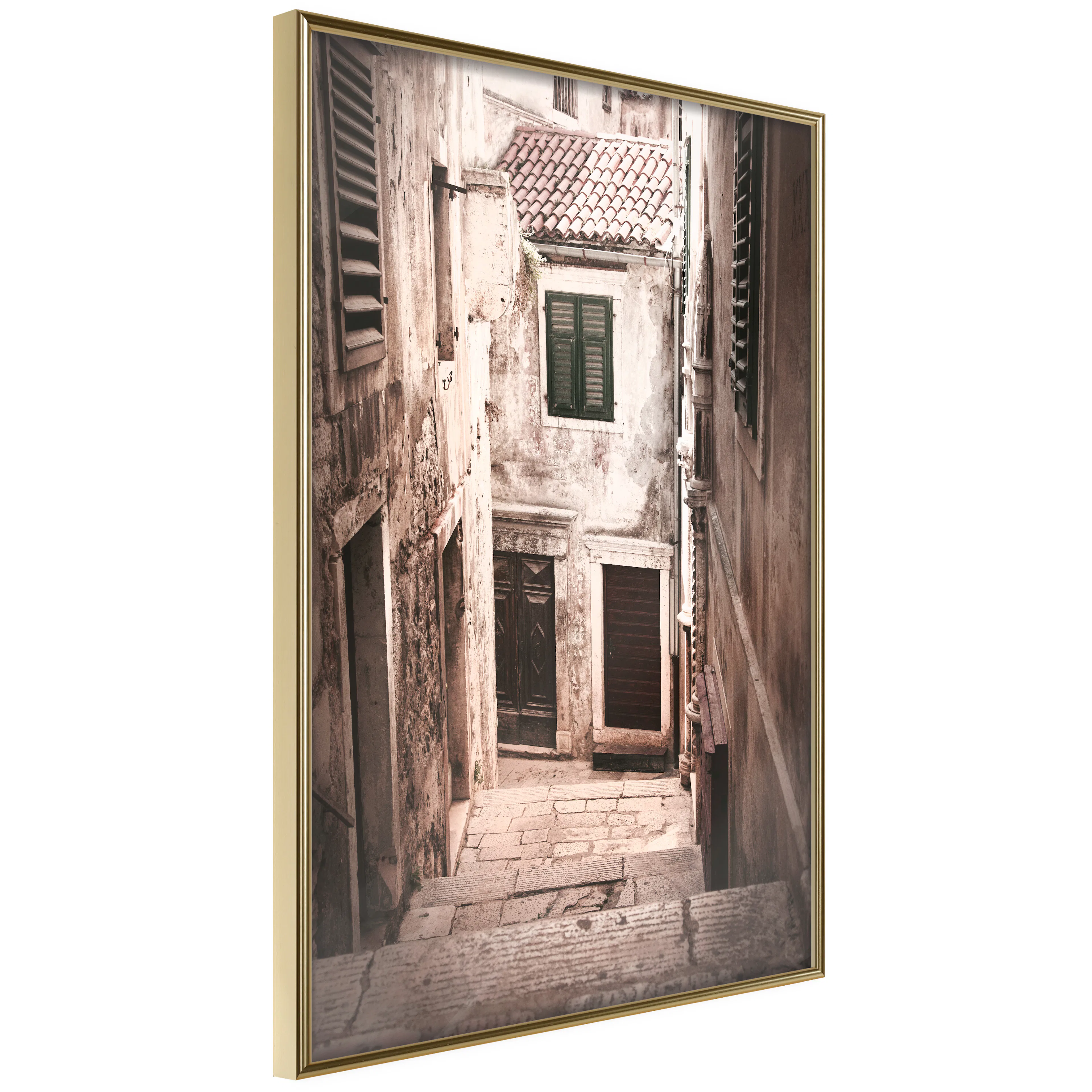 Affisch - Retro Alley [Poster] 40x60 Guld ram, 40x60 cm