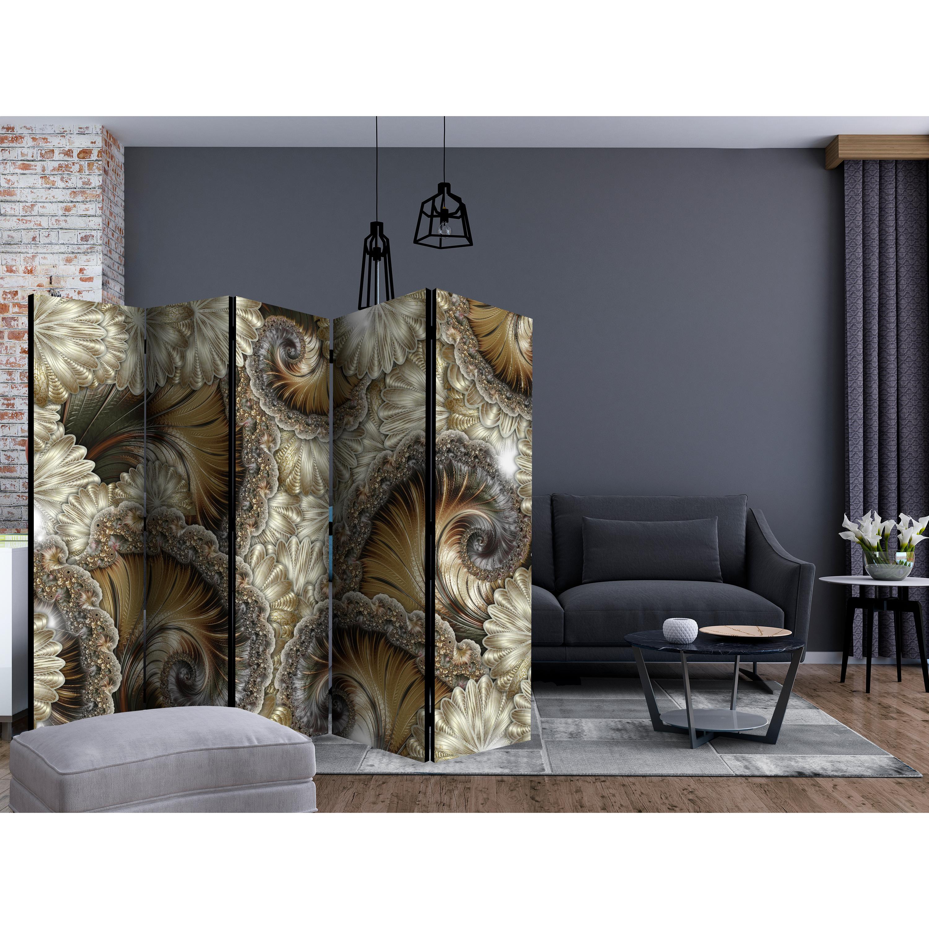 Rumsavdelare Skärmvägg Arkiio Golden Hand-held Fans II 225x172 cm
