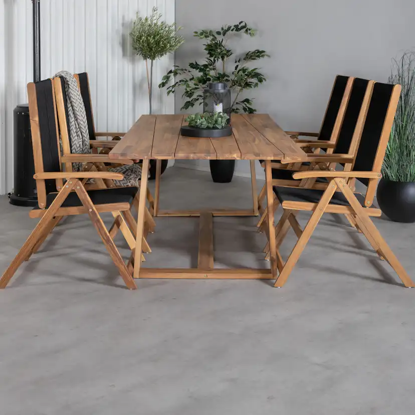 Matgrupp Venture Home Plarra med 6 Jimbo Vikbara Matstolar