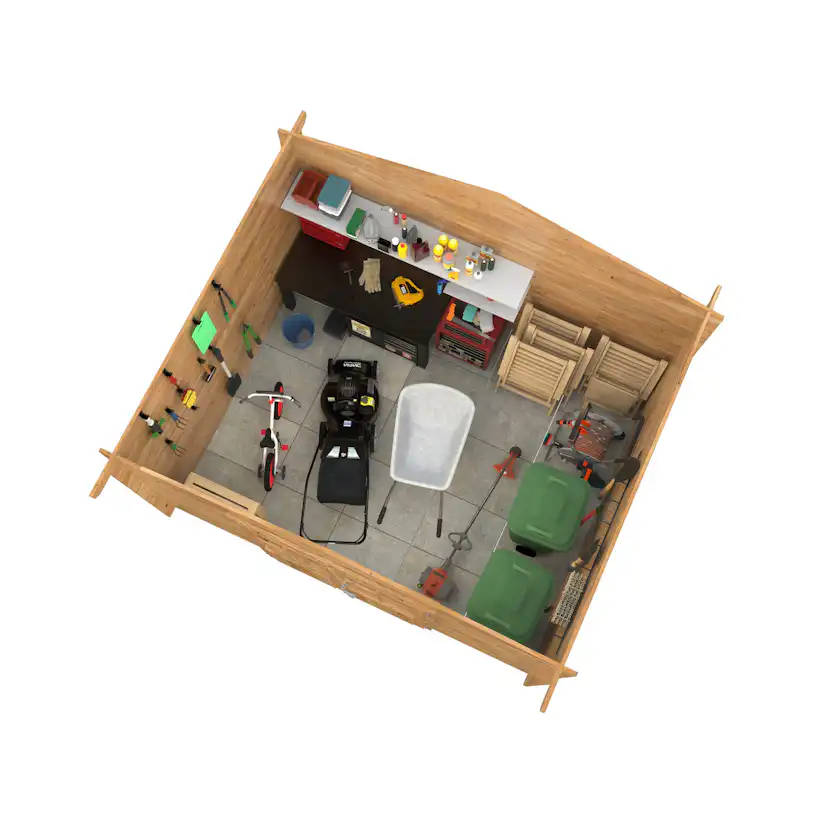 Friggebod Palmako Valentine 9,3 m² Komplett Stuga med Sadeltak