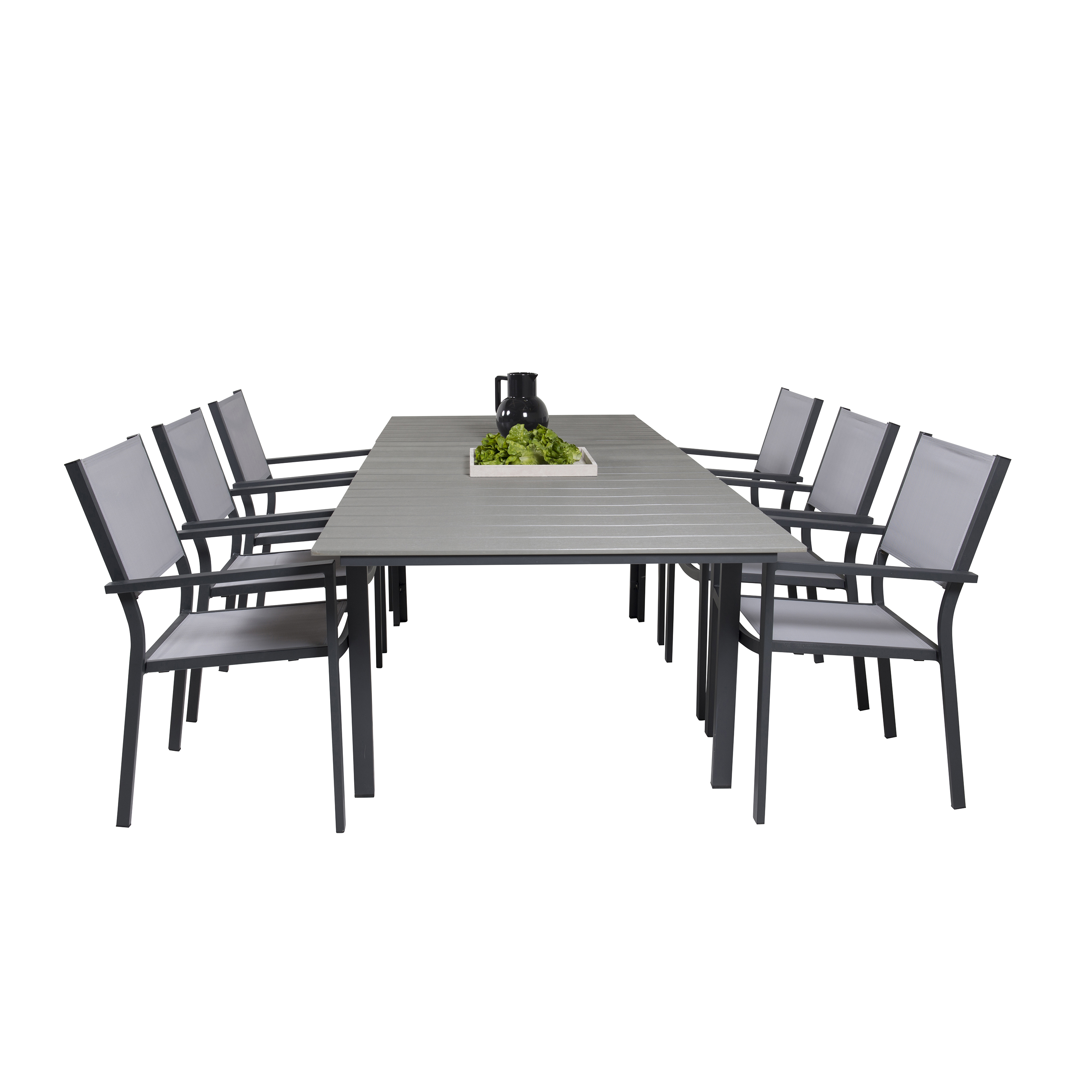 Matgrupp Venture Home Lova 160/240 med 6 Copacabana Karmstolar
