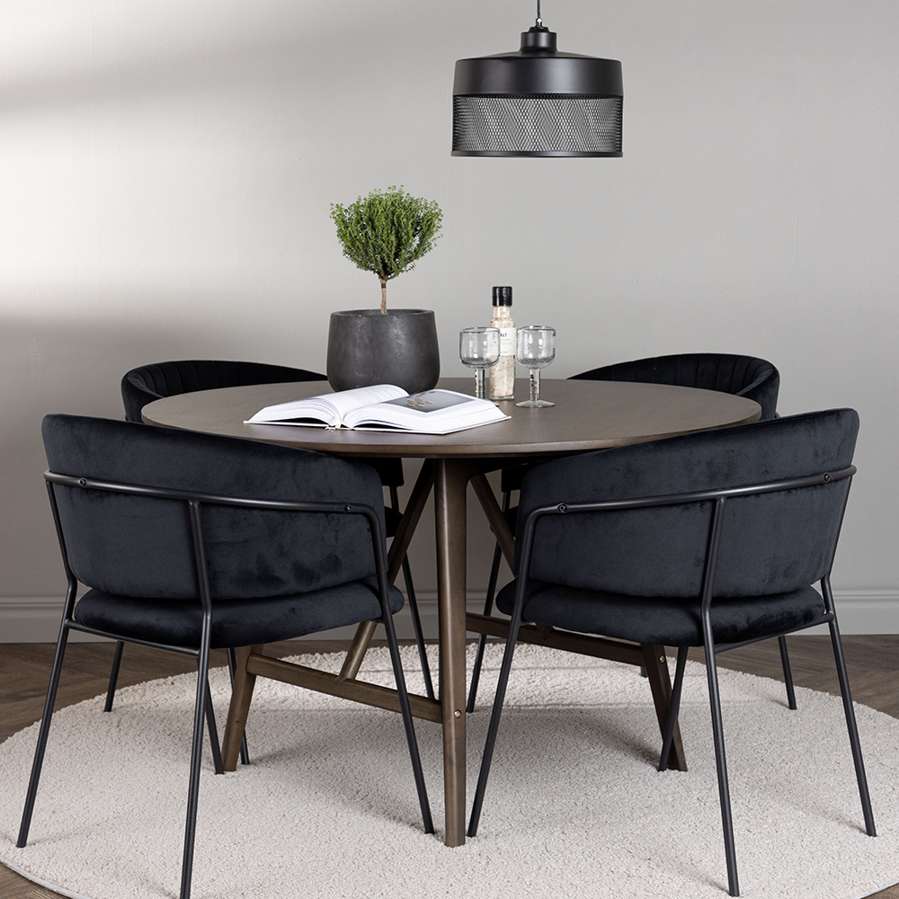 Matgrupp Venture Home Kaseidon Ø100 cm med 4 st Selma stolar