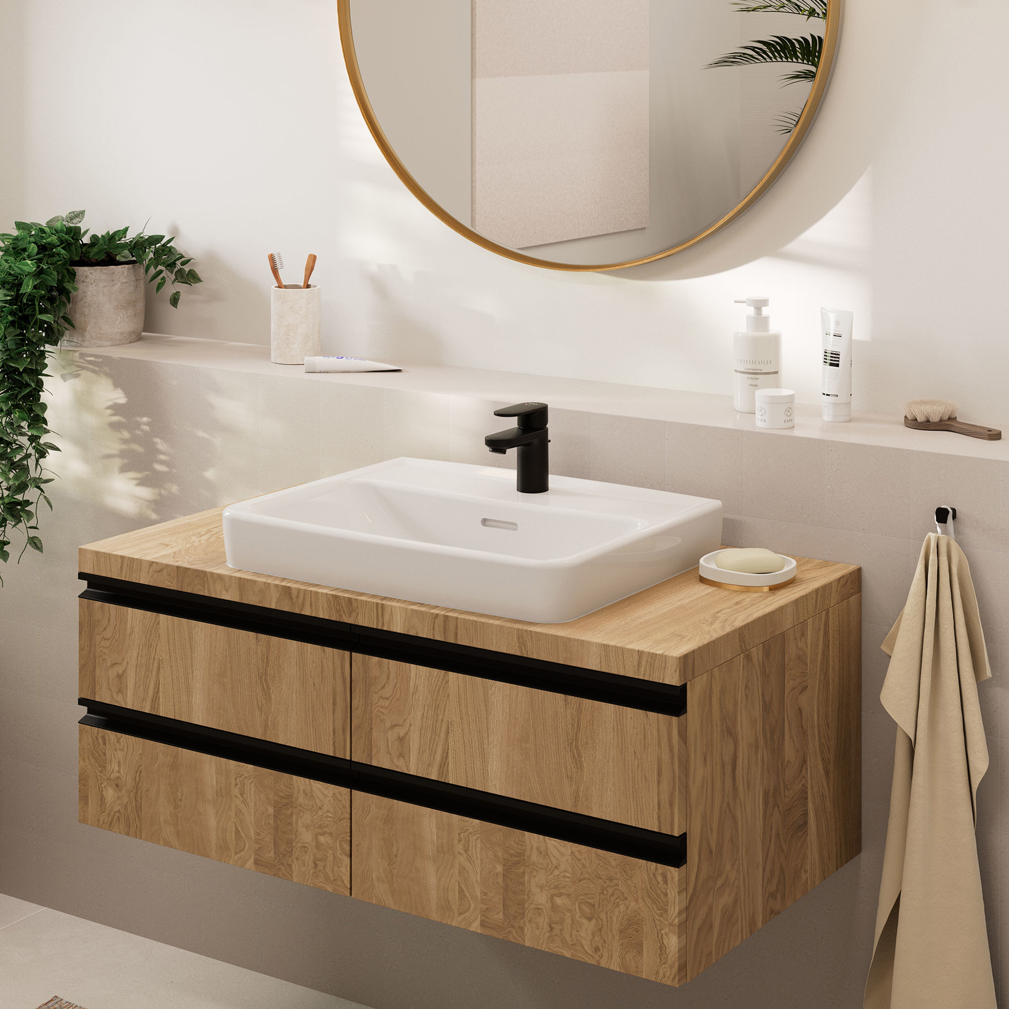 Tvättställsblandare Hansgrohe Vernis Blend 70 med Lyftventil Mattsvart